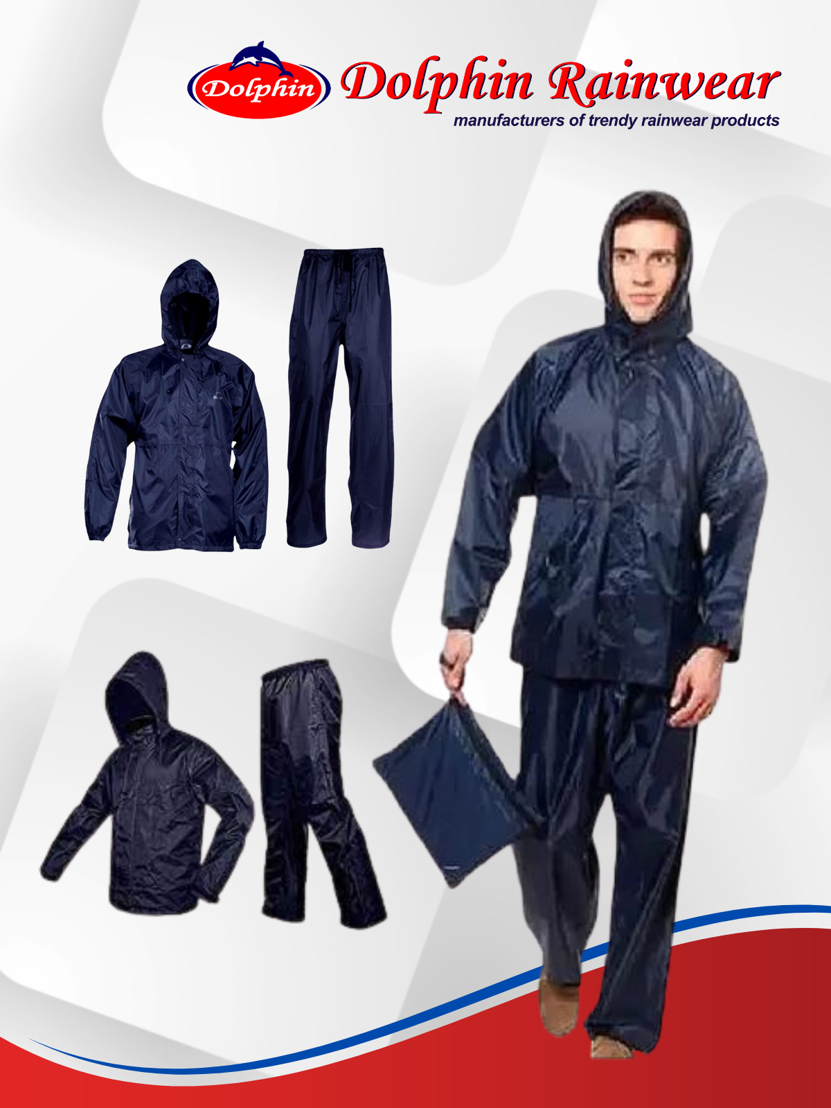 Safari Raincoat/Rainsuit Suit for Men with Pant