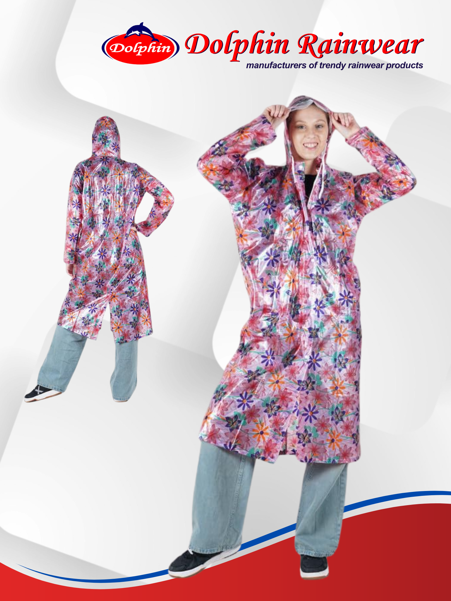 Long/Full Longcoat/Raincoat for Women with Adjustable Hood